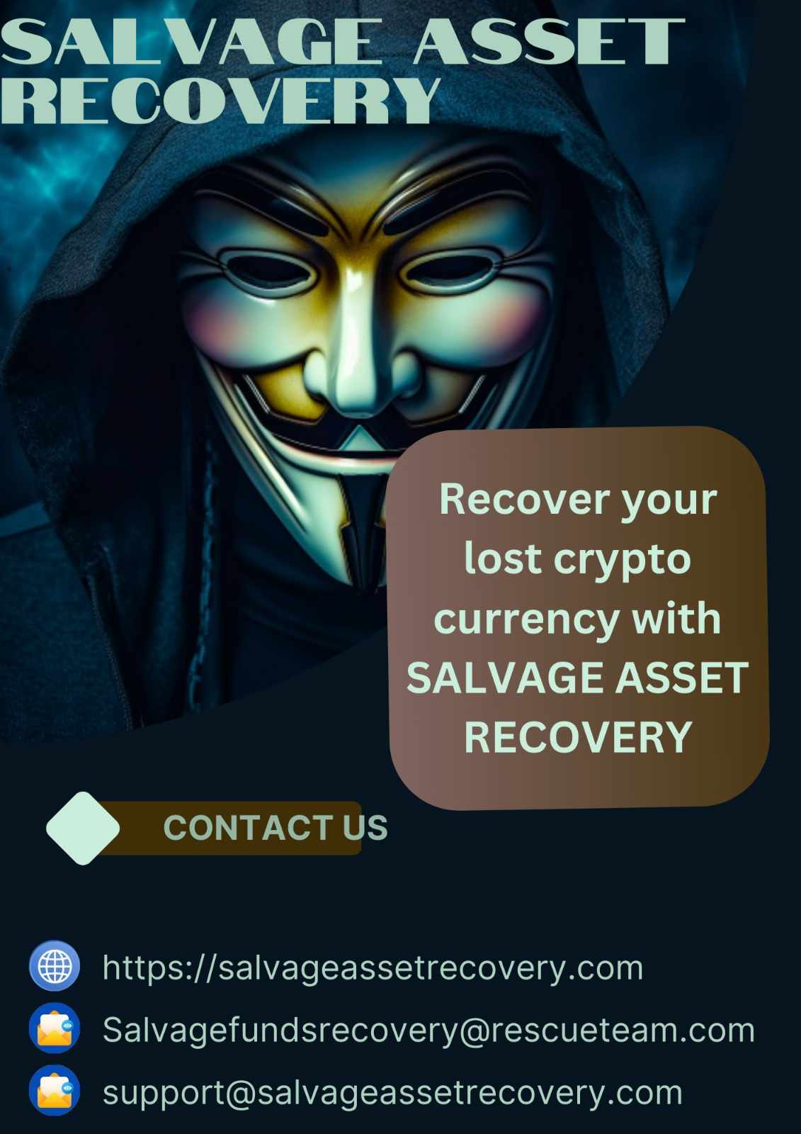 HOW TO RESTORE BACK LOST BITCOIN AND ETHEREUM- CONTACT SALVAGE ASSET RECOVERY