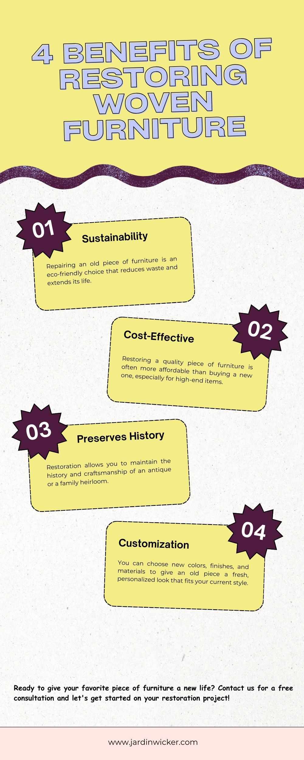 Thinking about tossing that old woven chair or table? Think again!