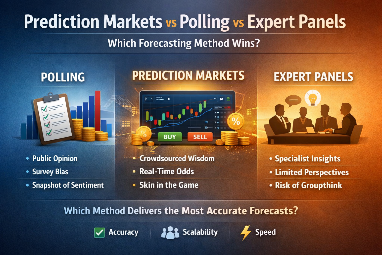 Prediction Markets vs Polling vs Expert Panels: Which Forecasting Method Wins?