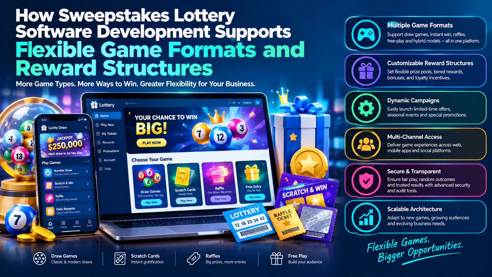 How Sweepstake Lottery Software Development Supports Flexible Game Formats and Reward Structures