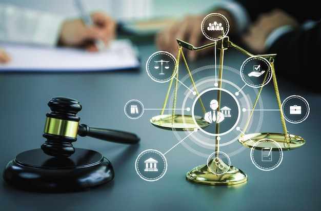 smart law legal advice icons and savvy lawyer working tools in lawyers office