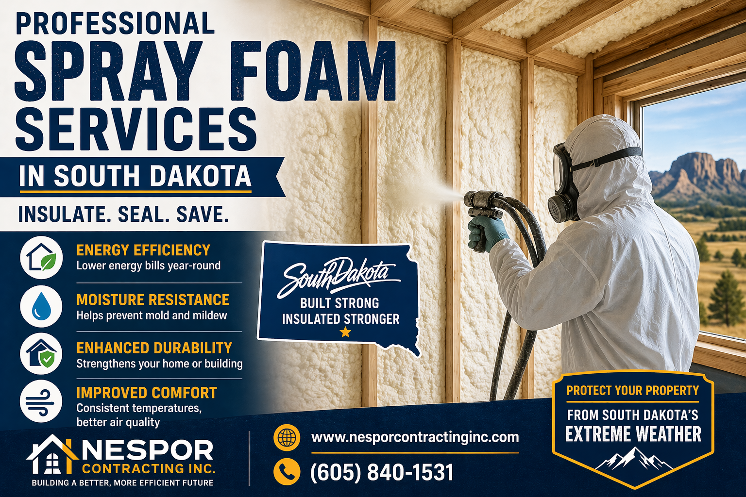 Professional Spray Foam Services in South Dakota - Nespor Contracting Inc