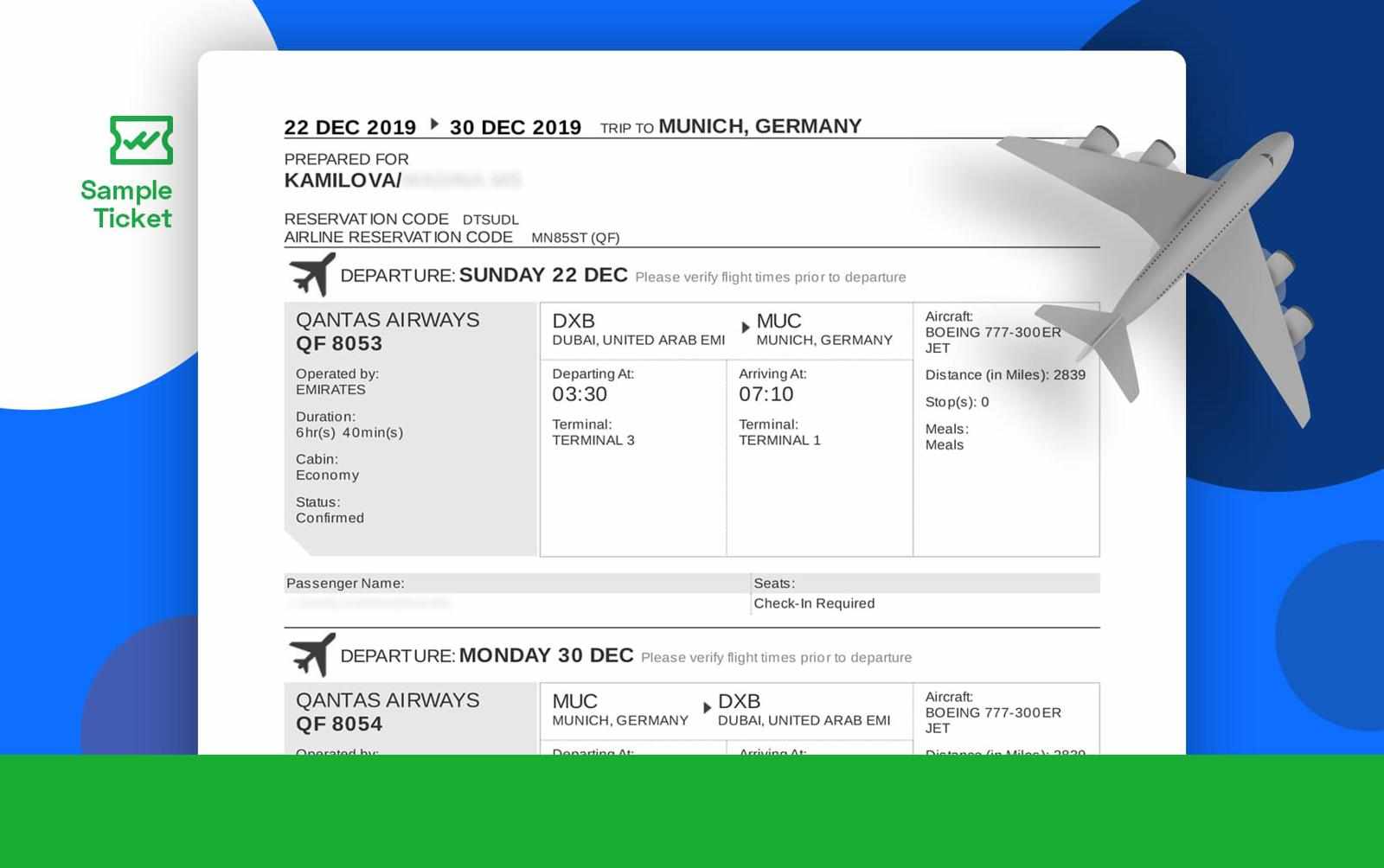 Worldwide Dummy Ticket Services for All Countries