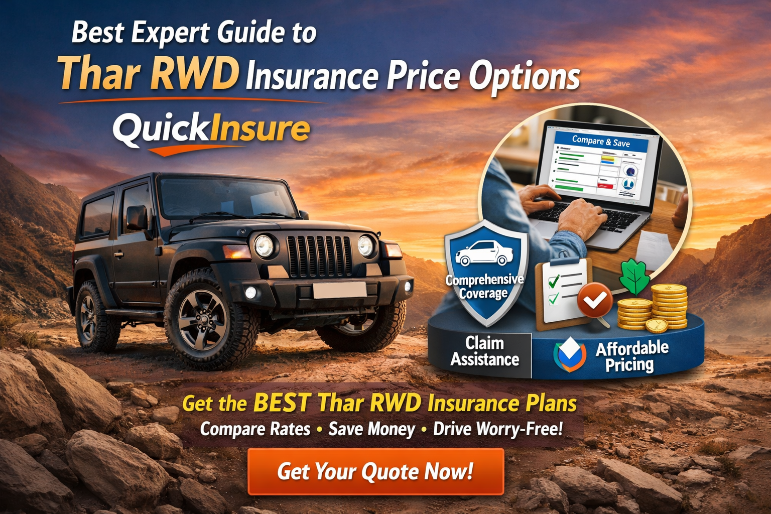 Best Expert Guide to Thar RWD Insurance Price Options | QuickInsure