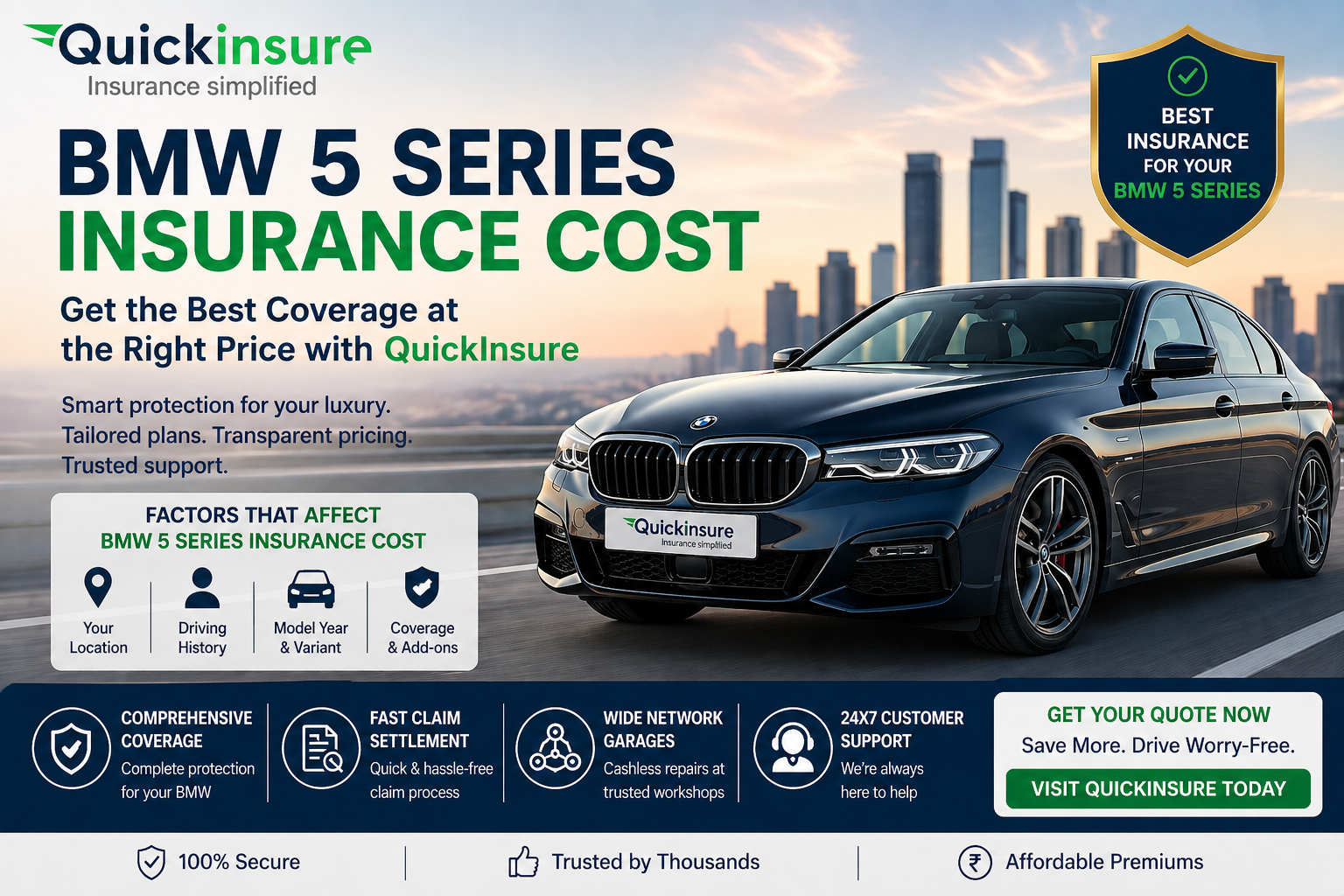 Leading BMW 5 Series Insurance Cost Guide by QuickInsure