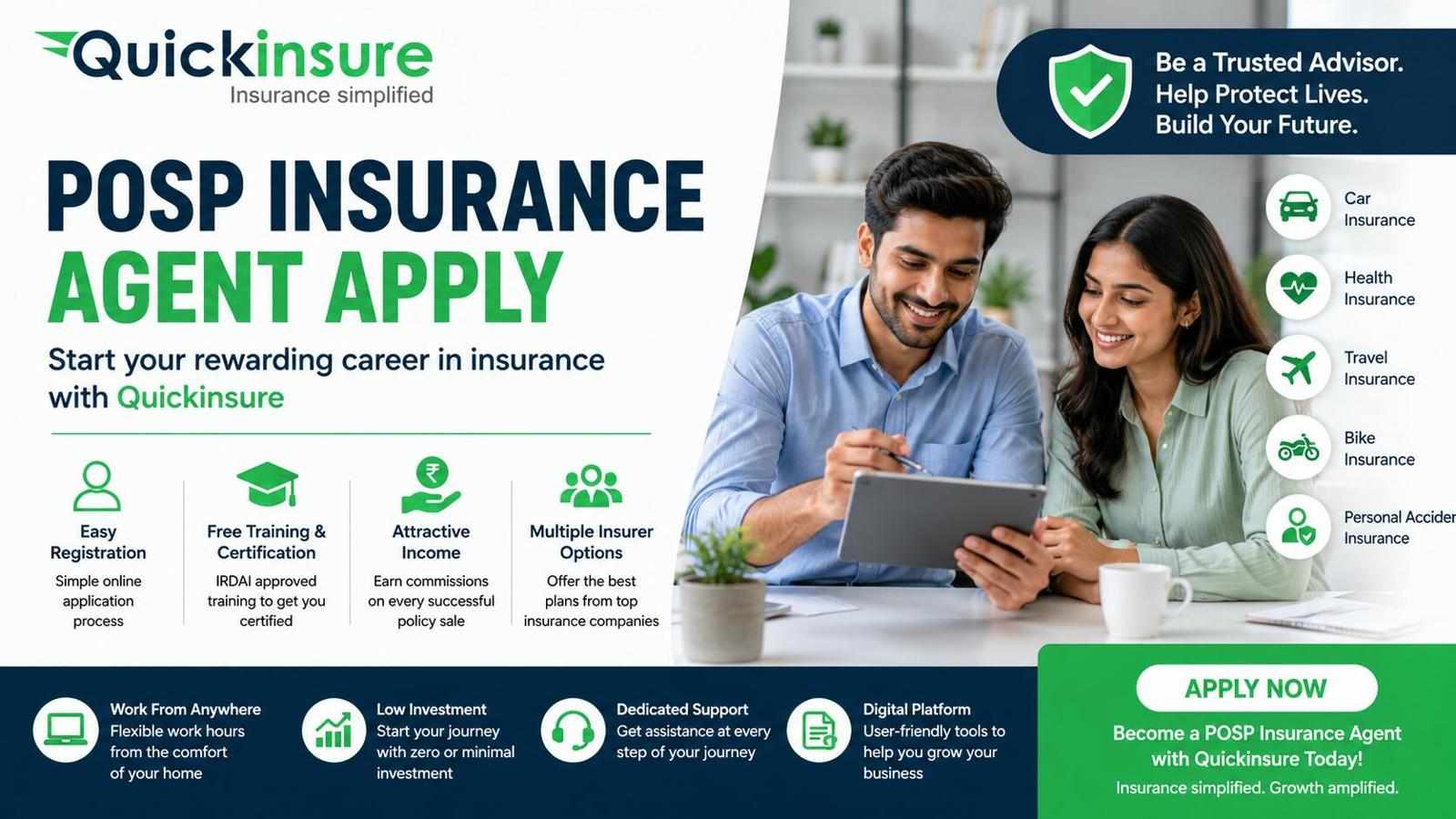 Trusted POSP Insurance Agent Apply Guide with Quickinsure