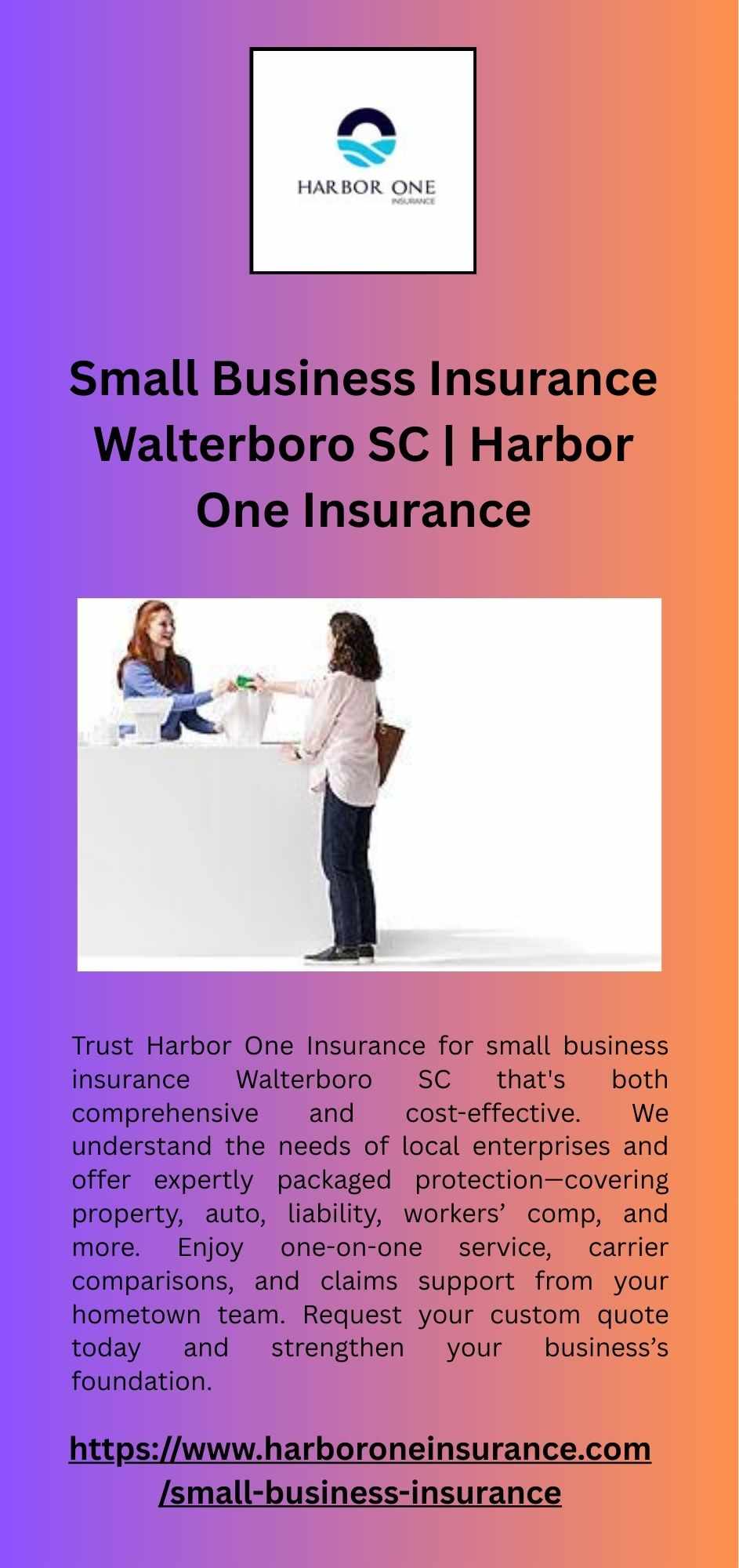 Small Business Insurance Walterboro SC | Harbor One Insurance