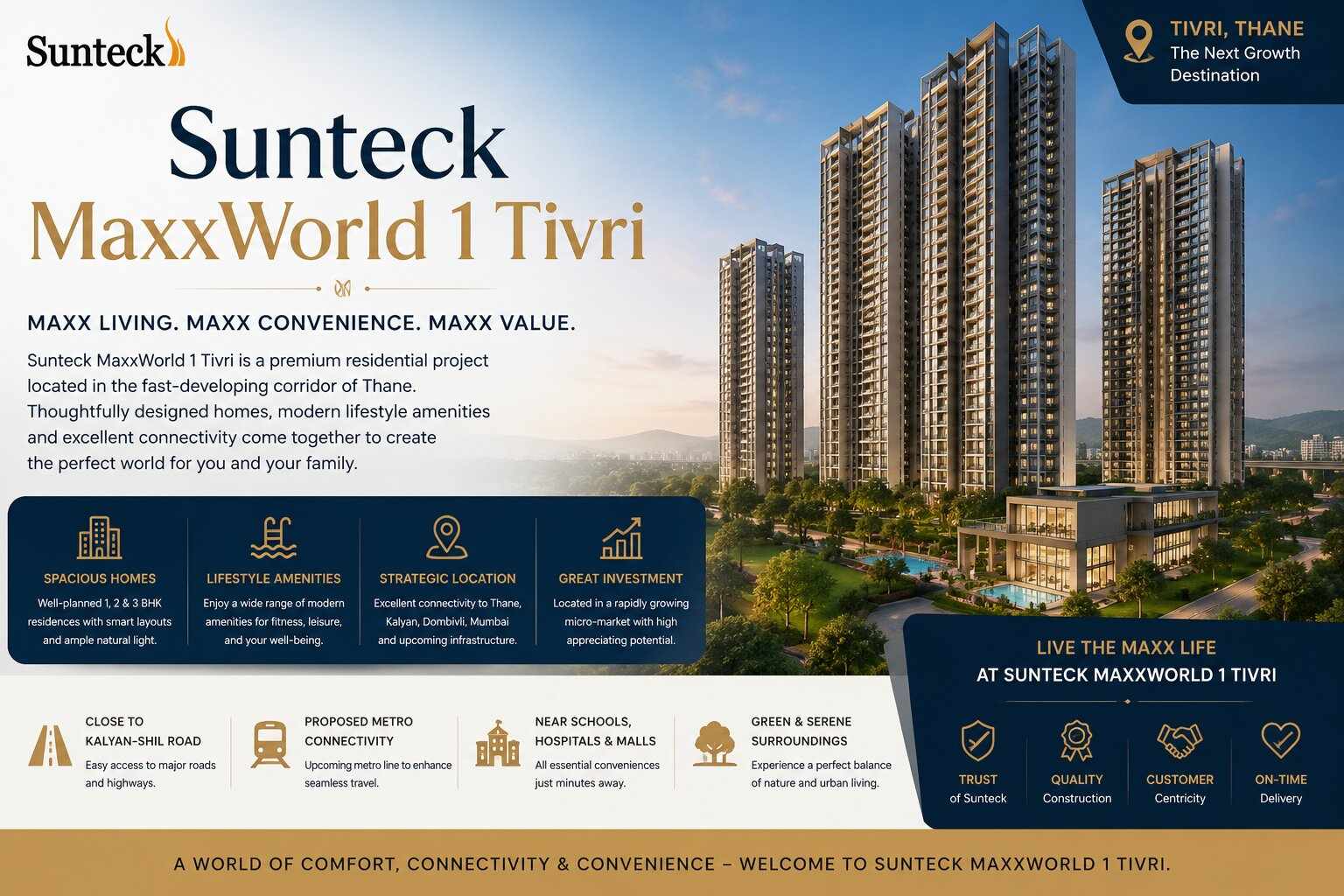 Sunteck MaxxWorld 1 Tivri Premium Housing Project with Modern Lifestyle