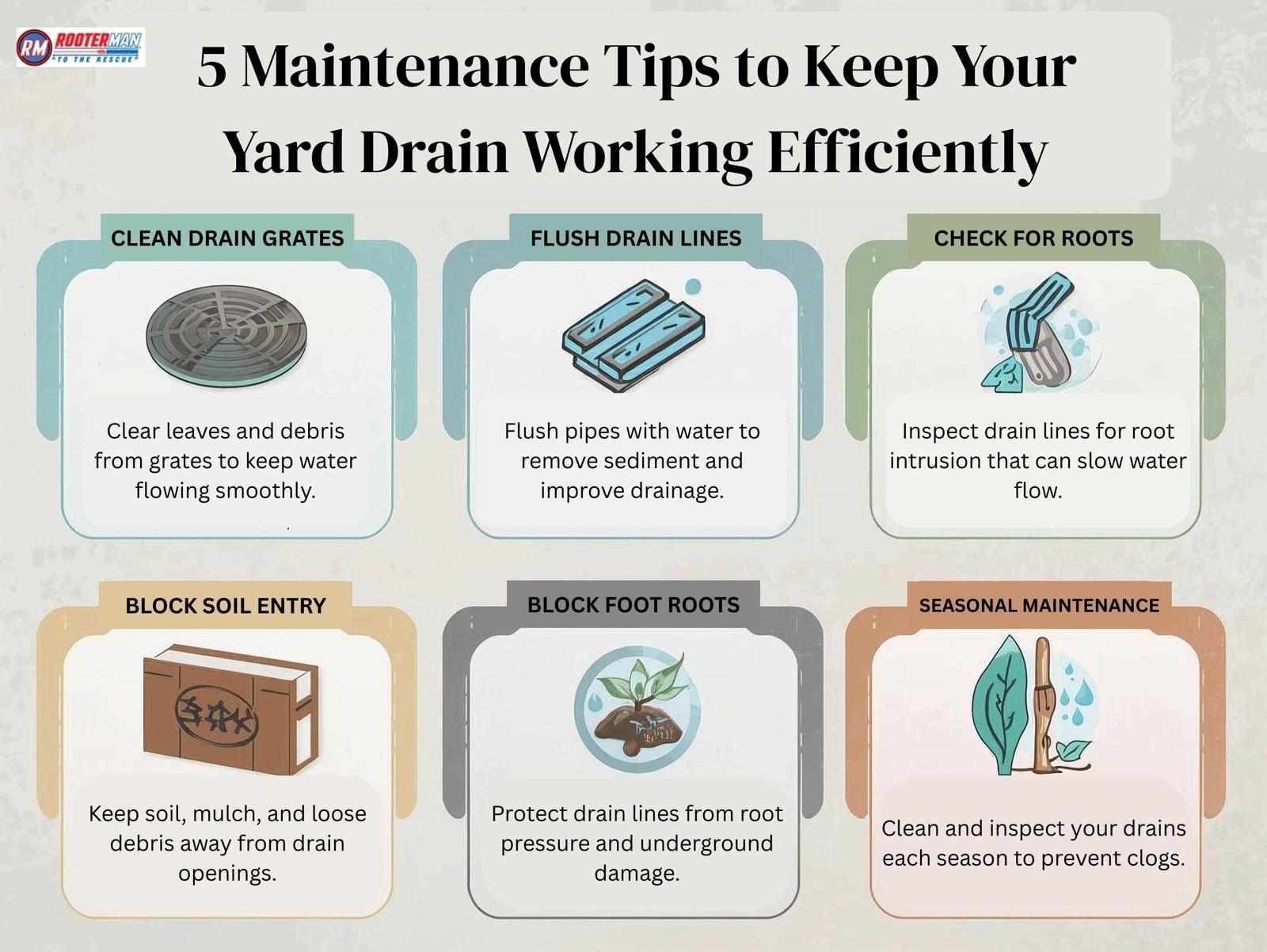 5 Maintenance Tips to Keep Your Yard Drain Working Efficiently