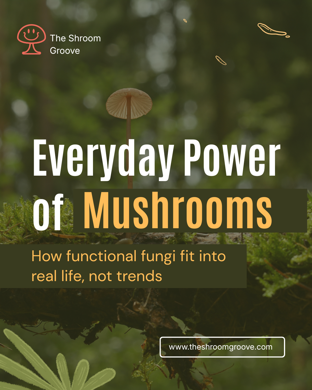 Wild Mushroom Growing Naturally on Forest Ground