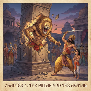 खंभे का टूटना और भगवान नृसिंह का प्राकट्य