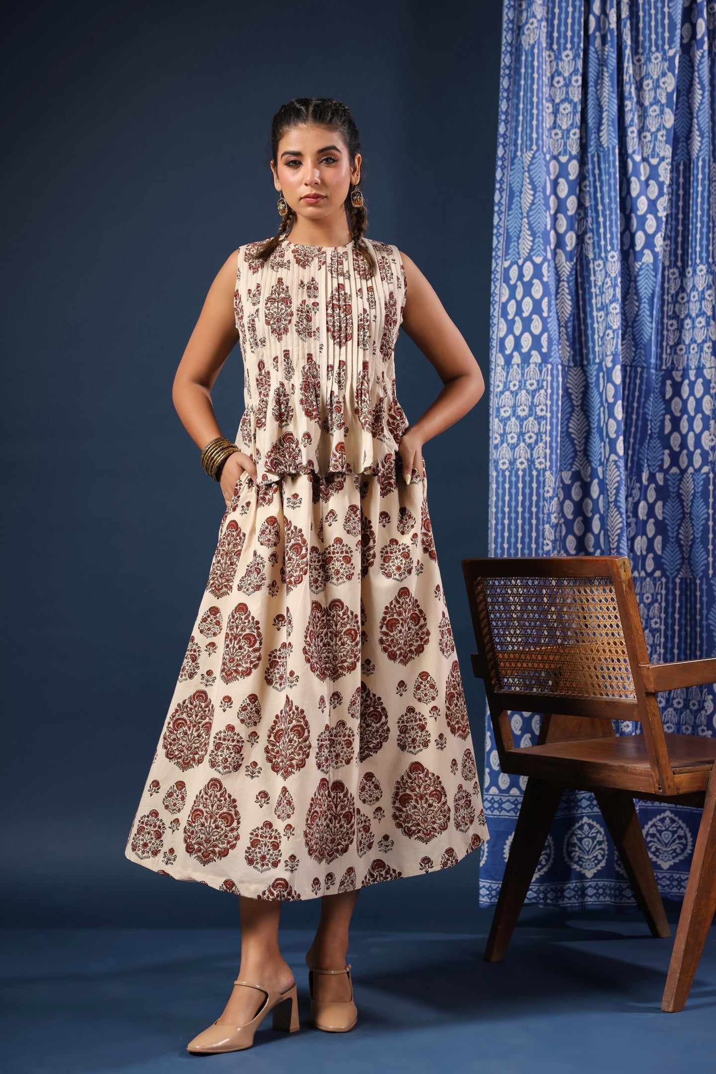 Elevate your festive fashion look this season by wearing a printed co ord set