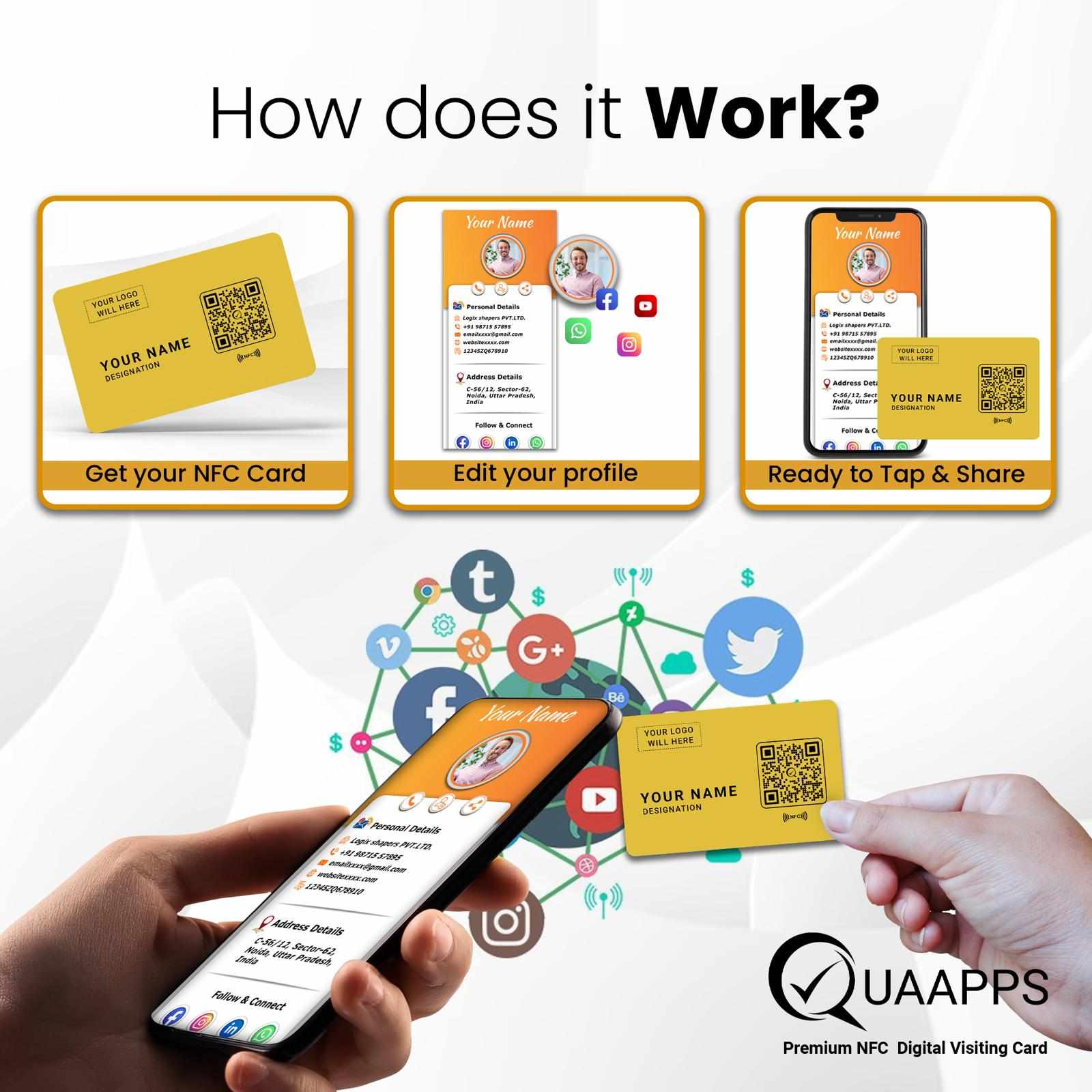 Upgrade Your Networking Game with a Premium Golden NFC Business Card