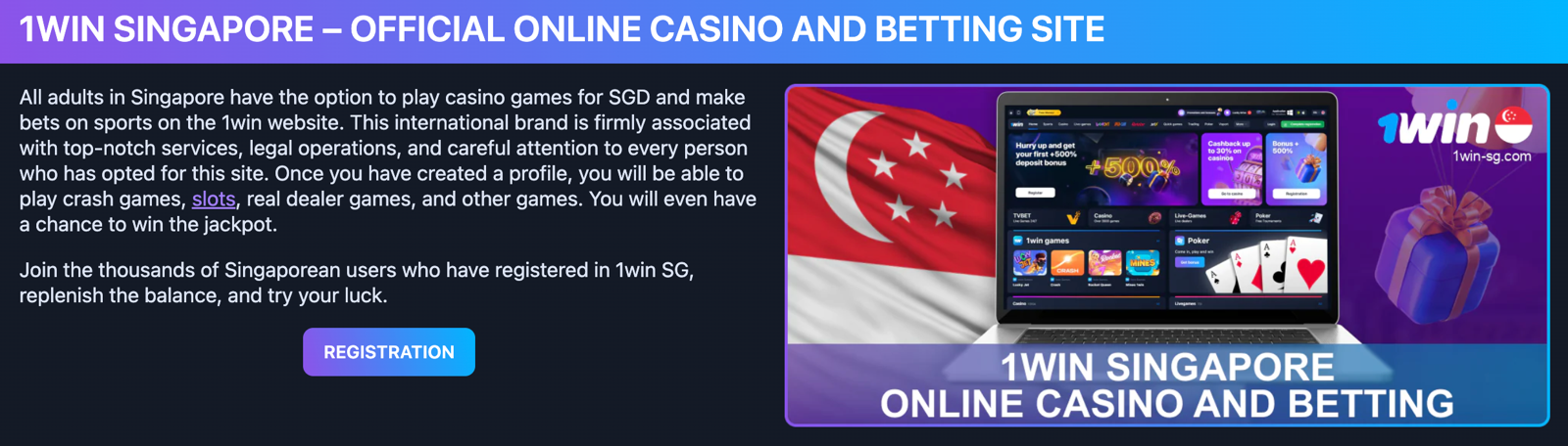 Live Casino and Sportsbook Thrills: What to Expect from 1win Singapore