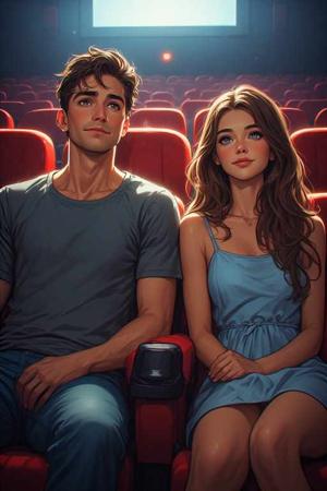 Getting sneaky in the movie theatre.2