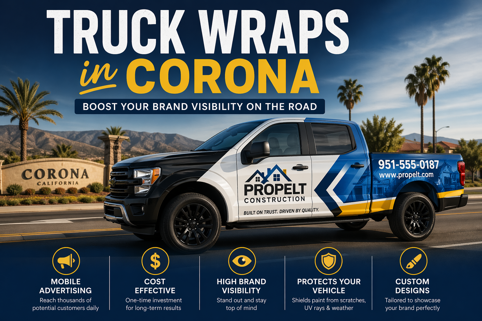 Truck Wraps in Corona: Maximize Exposure with Every Drive