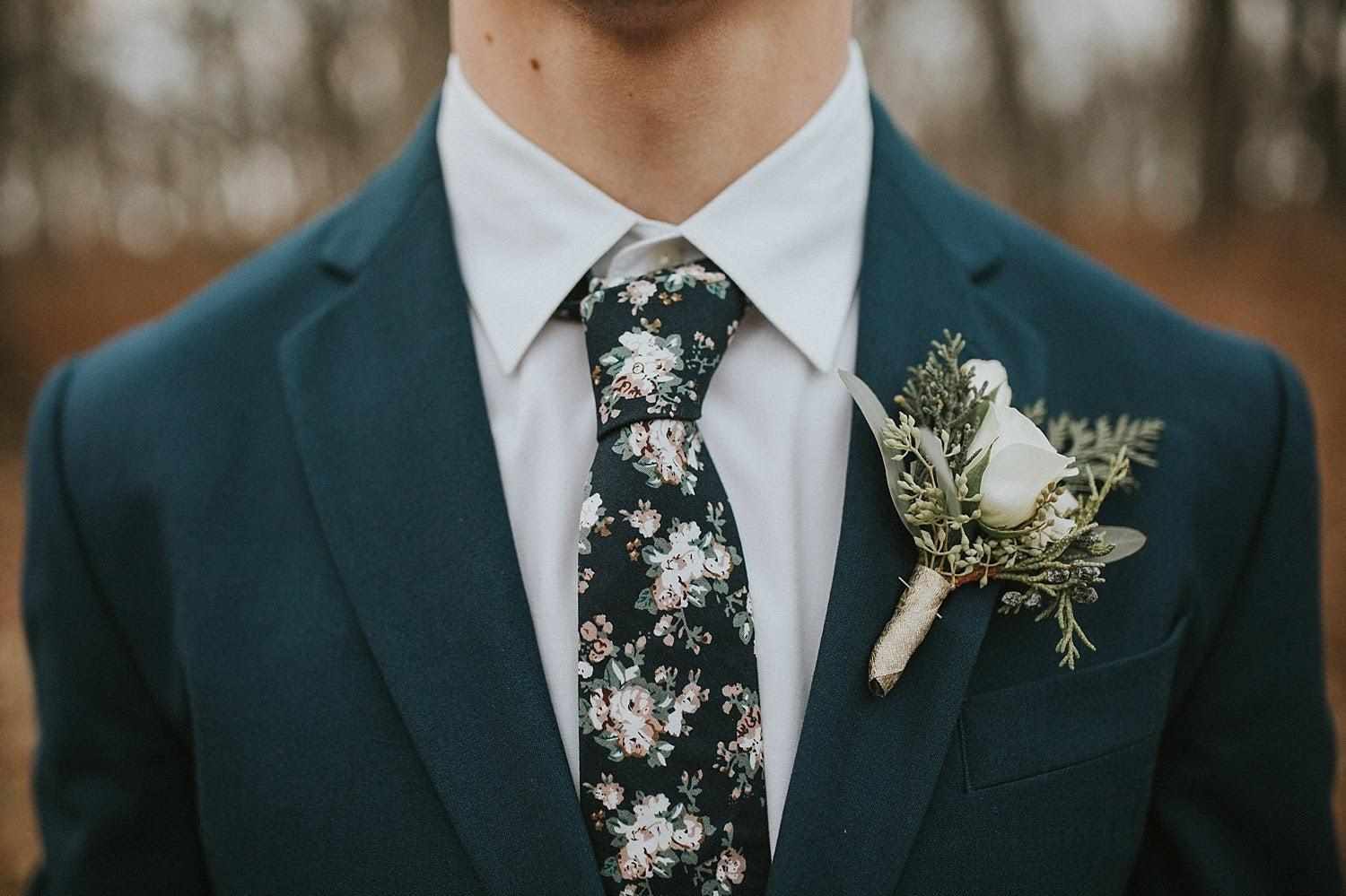 Navy Blue Floral Tie 2.36" FINLEY - MYTIESHOP