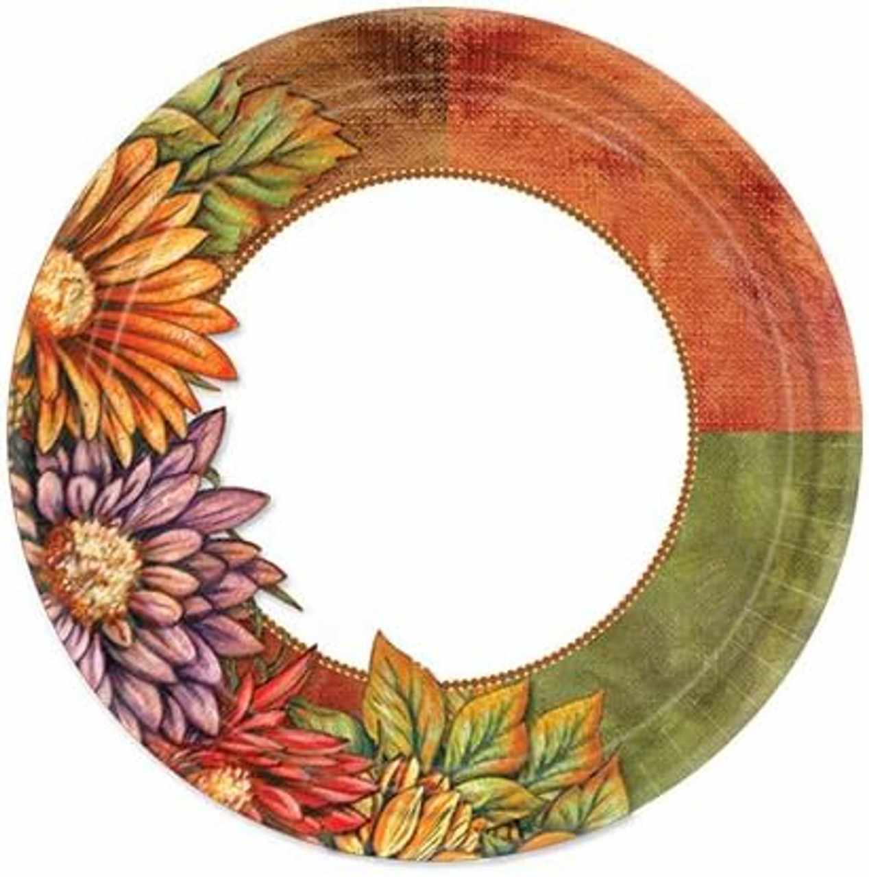 Floral Art 7.5" Fall / Thanksgiving Salad Paper Plates 36ct.