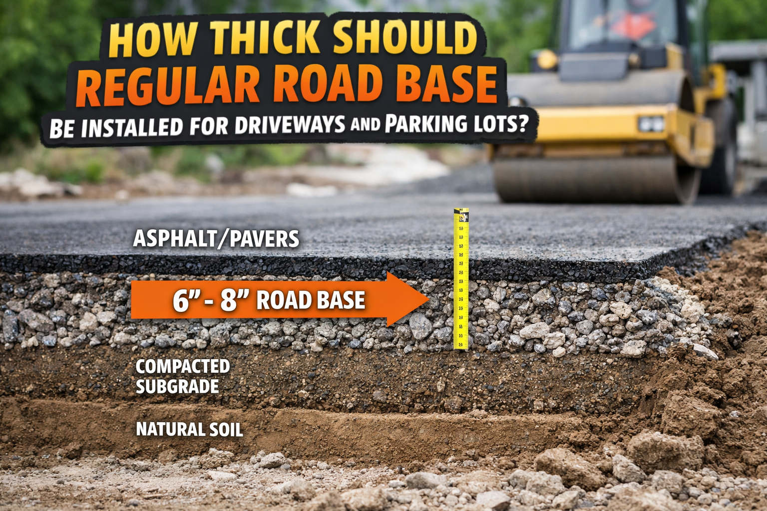 How Thick Should Regular Road Base Be Installed for Driveways and Parking Lots?
