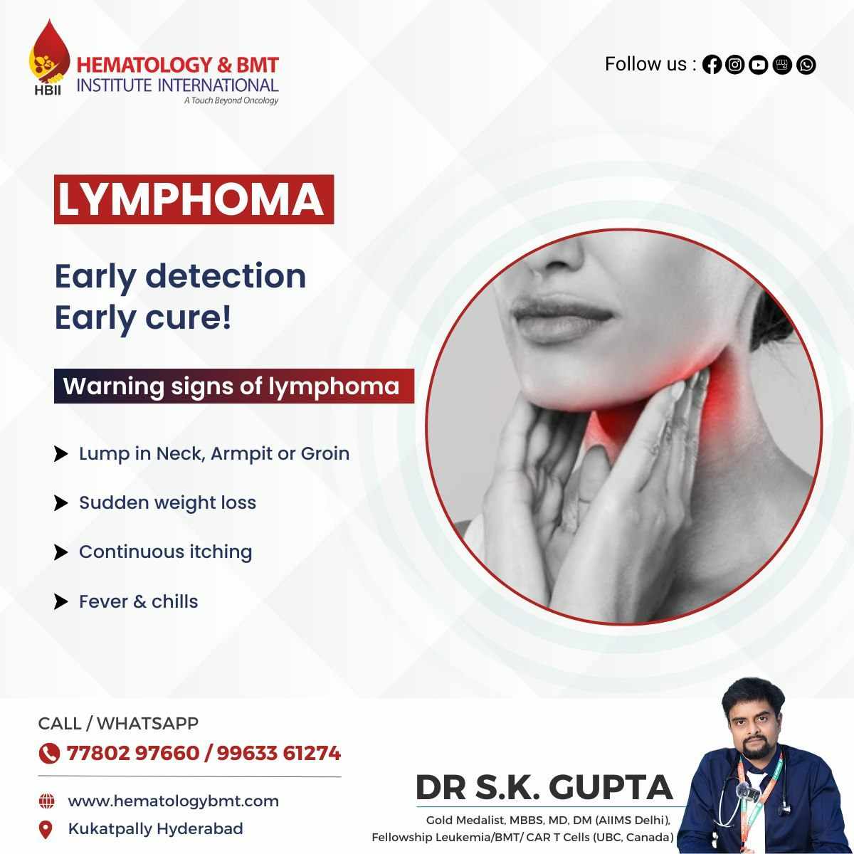Lymph node swelling doctor– Consult Dr. S.K. Gupta for Expert Care