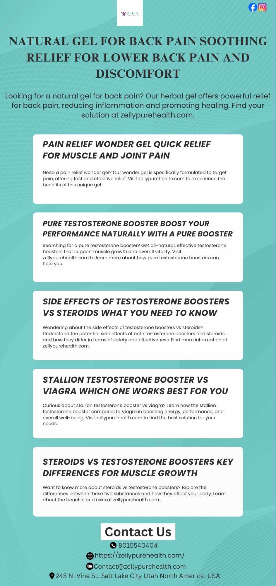 Natural Gel for Back Pain Soothing Relief for Lower Back Pain and Discomfort