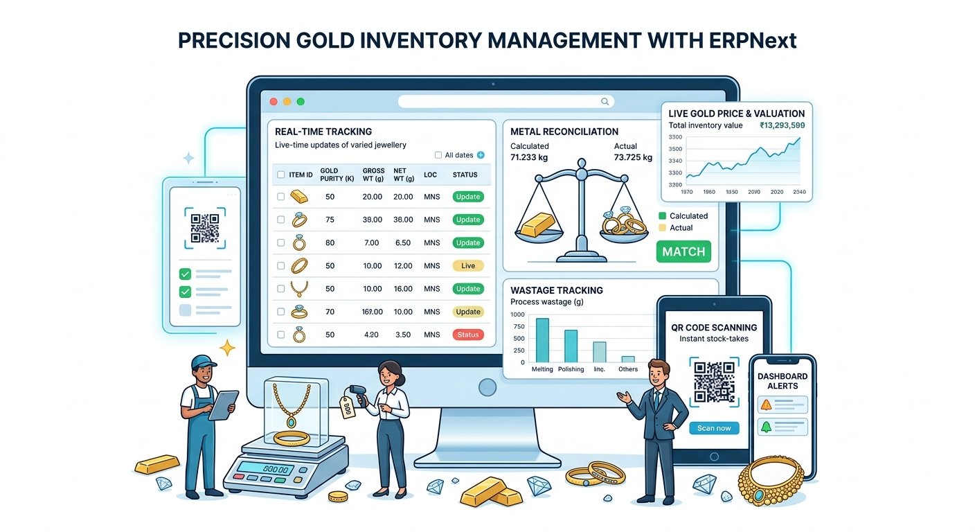 How ERPNext Helps Jewellery Businesses Manage Gold Inventory with Precision