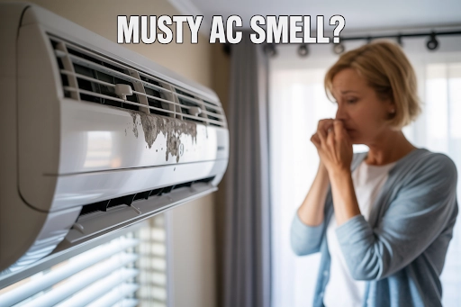 Musty Smell From AC Unit: Causes, Health Risks & Easy Fixes