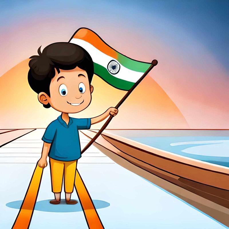 Raj learns about the Indian flag