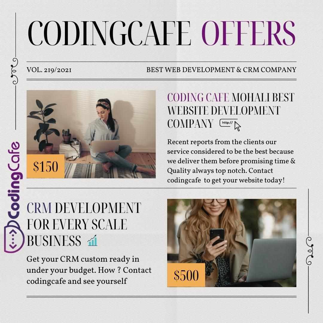New Year Offer From CodingCafe on Website Development and CRM Software Development
