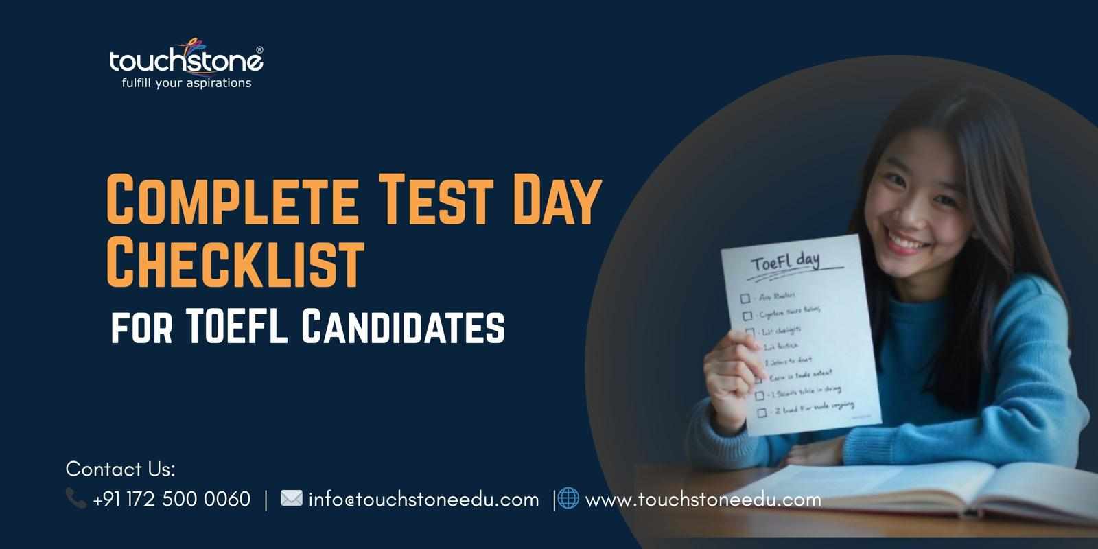 Complete Test Day Checklist for TOEFL Candidates