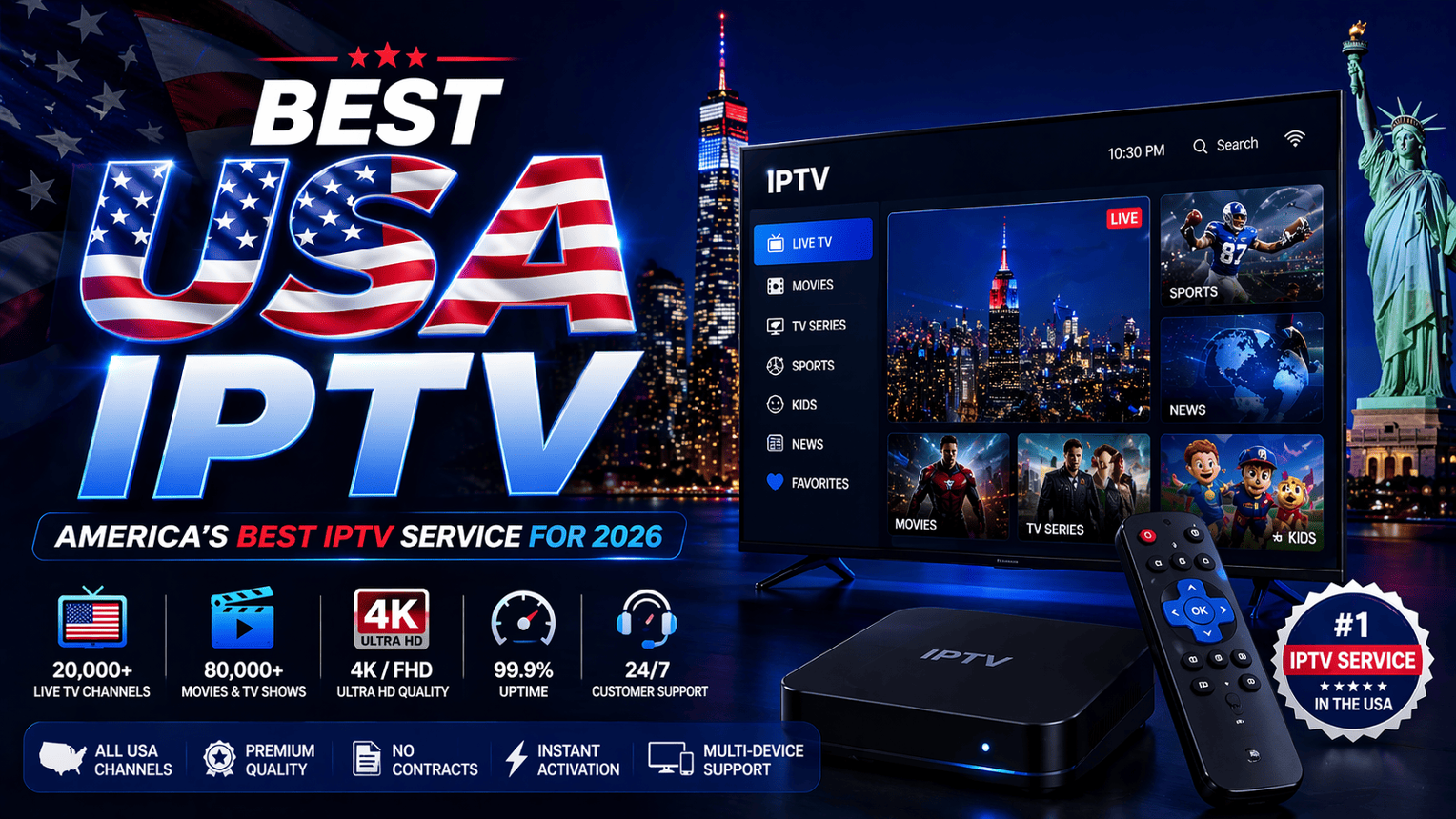 Best USA IPTV Services in 2026 – Top Reliable IPTV Providers for Streaming