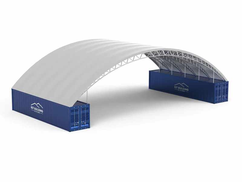 Stabilt containertak med PVC-duk – perfekt för lagring och arbetsytor