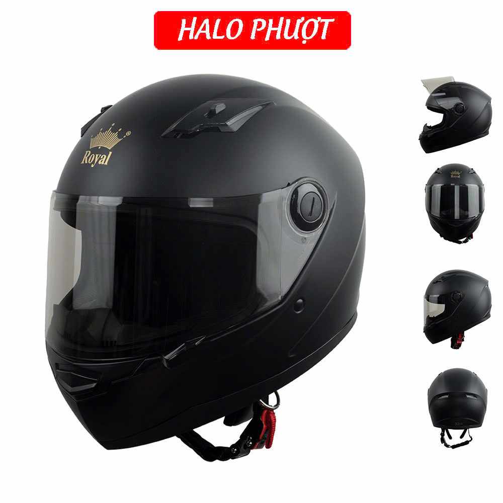 ✅ ROYAL M136 – Fullface Đen Nhám