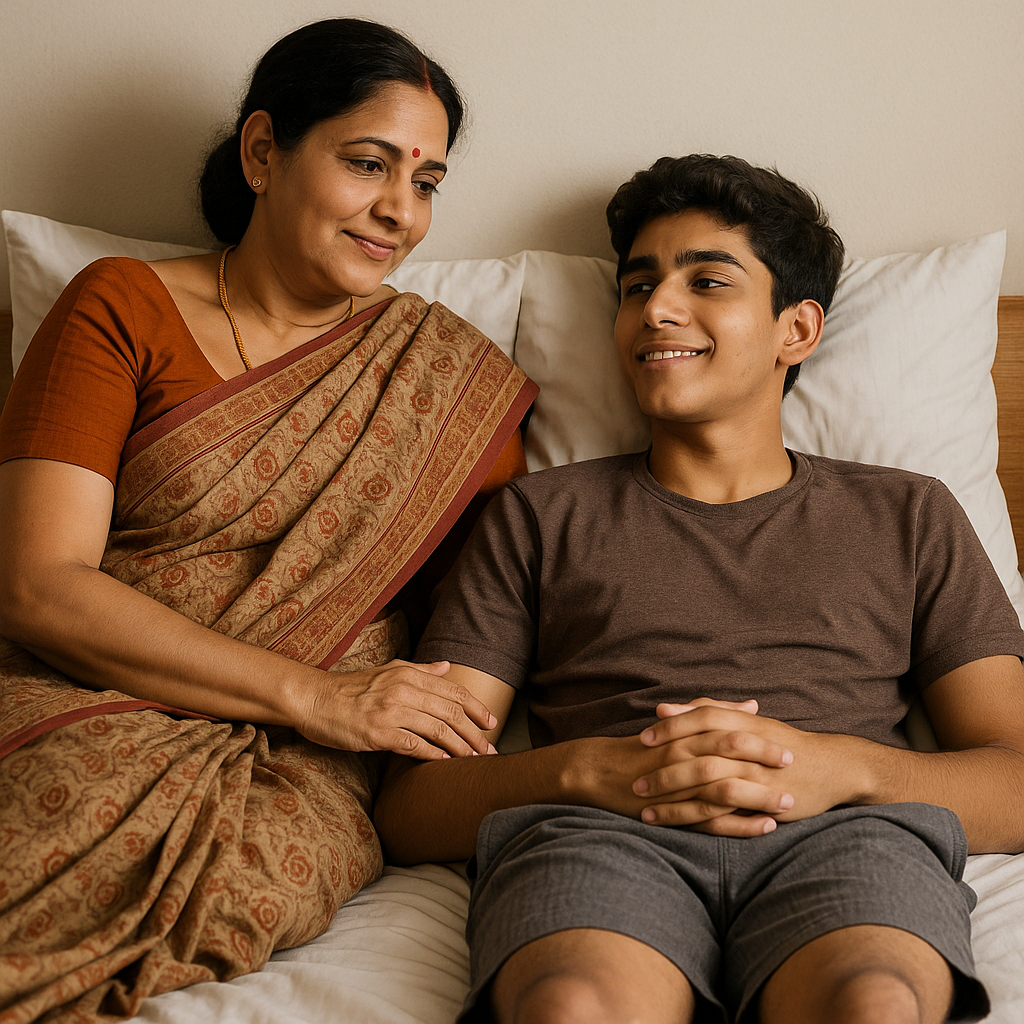 കൂട്ടുകാരൻ്റെ അമ്മയെ കുനിച്ച് നിർത്തി
