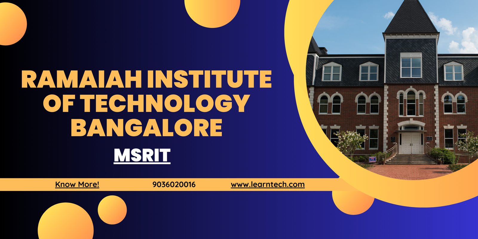 Ramaiah Institute of Technology Bangalore (MSRIT) - Courses, Fees, Admission 2025