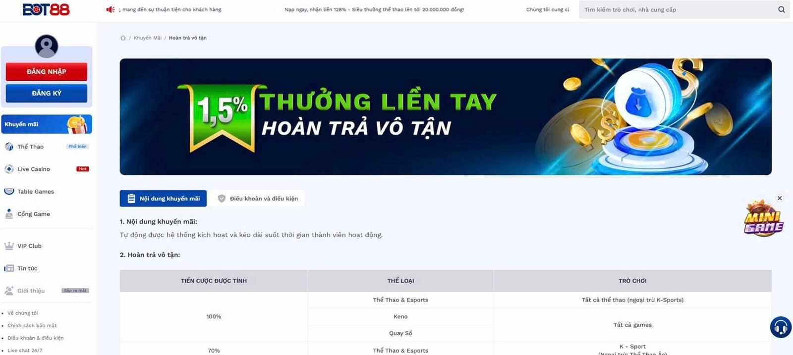 Tại sao Hoàn trả vô tận 1.5 phần trăm trở thành xu hướng nổi bật trong cá cược trực tuyến
