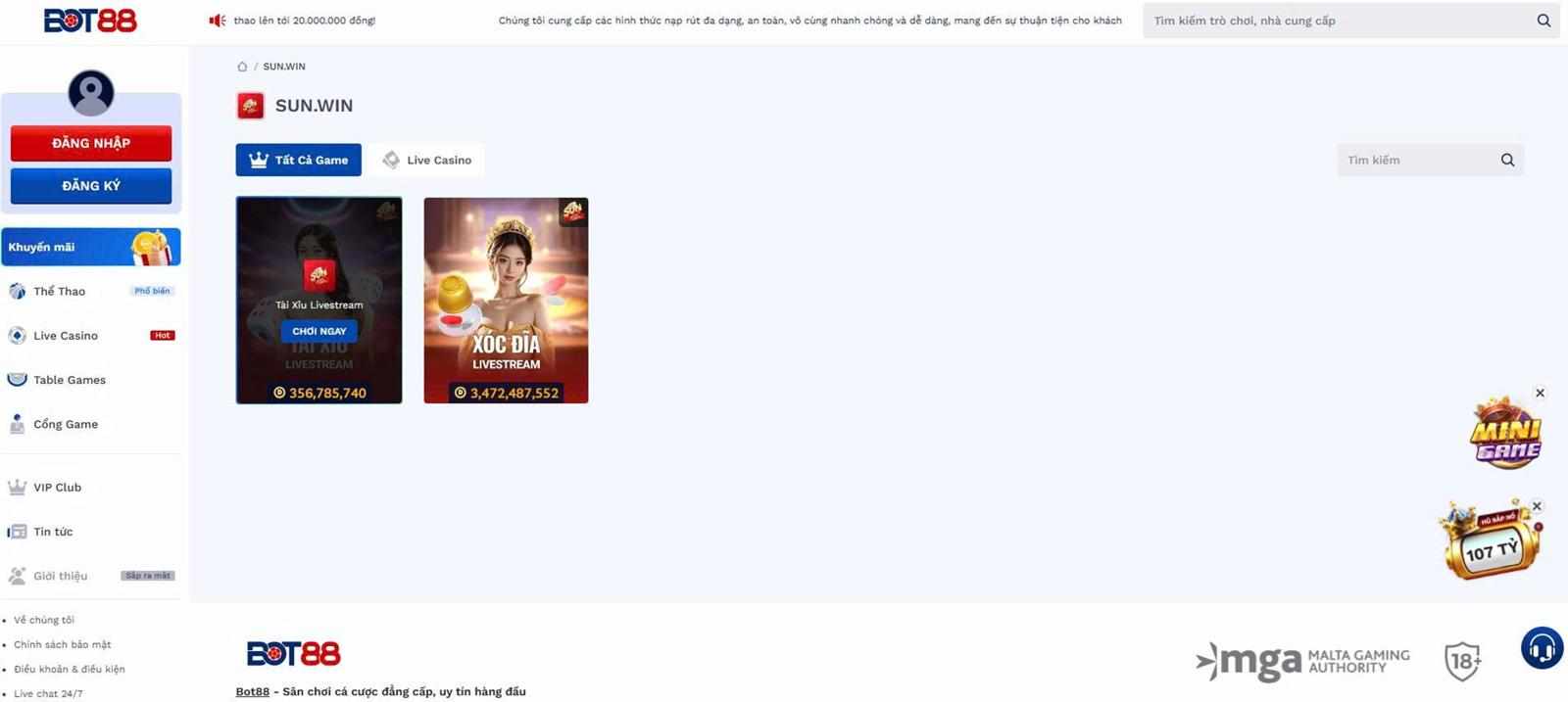 Trải nghiệm thế giới giải trí hấp dẫn cùng Sunwin