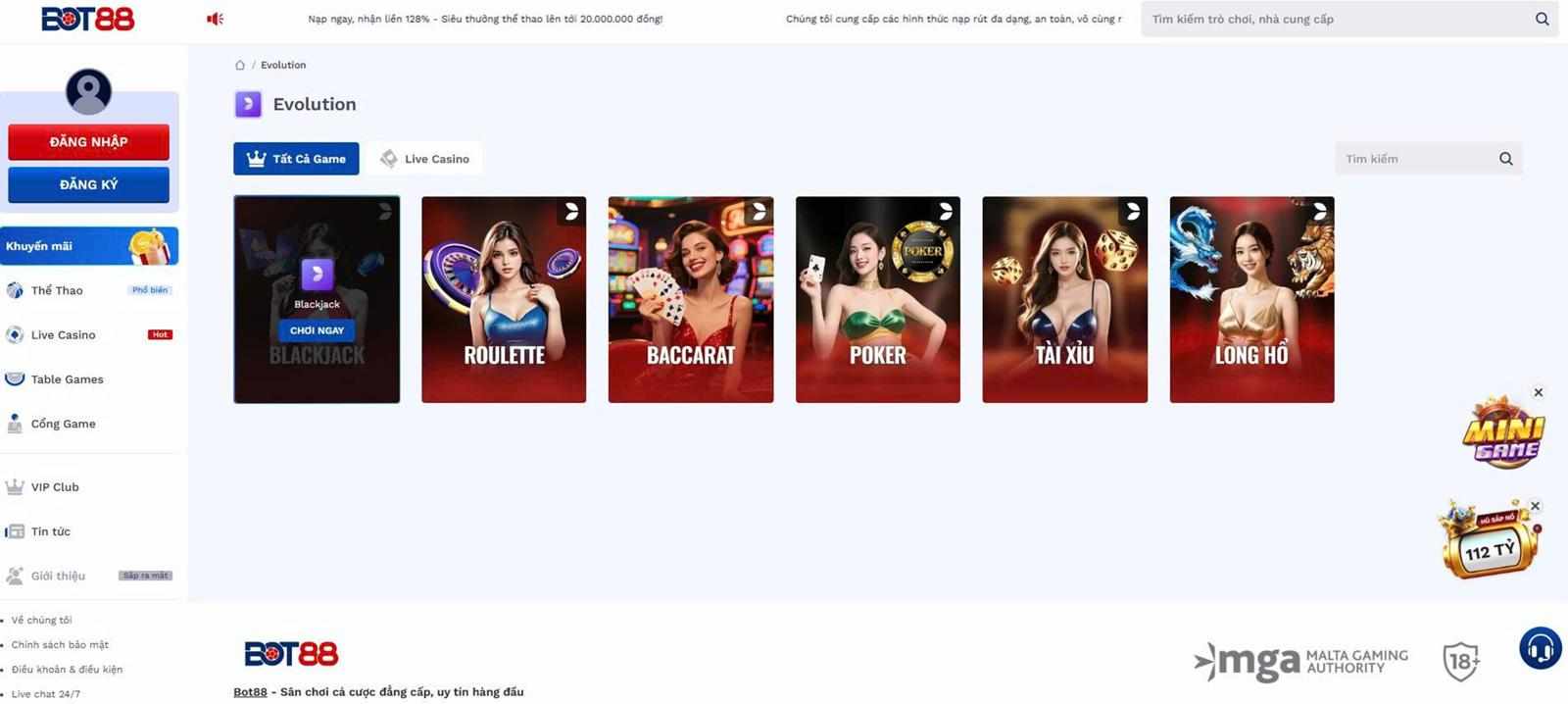 Trải nghiệm người chơi với Evolution Gaming