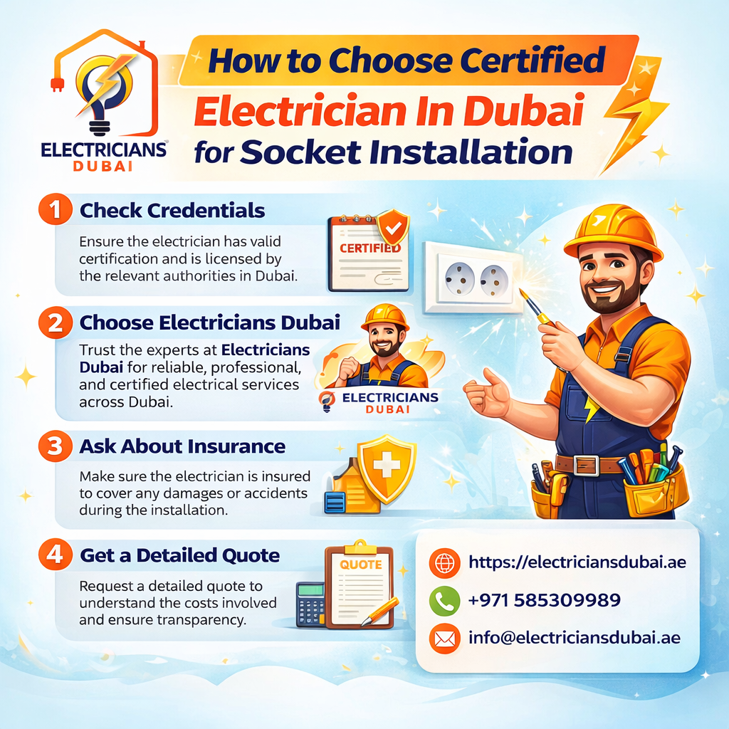 How to choose certified Electrician In Dubai for socket installation