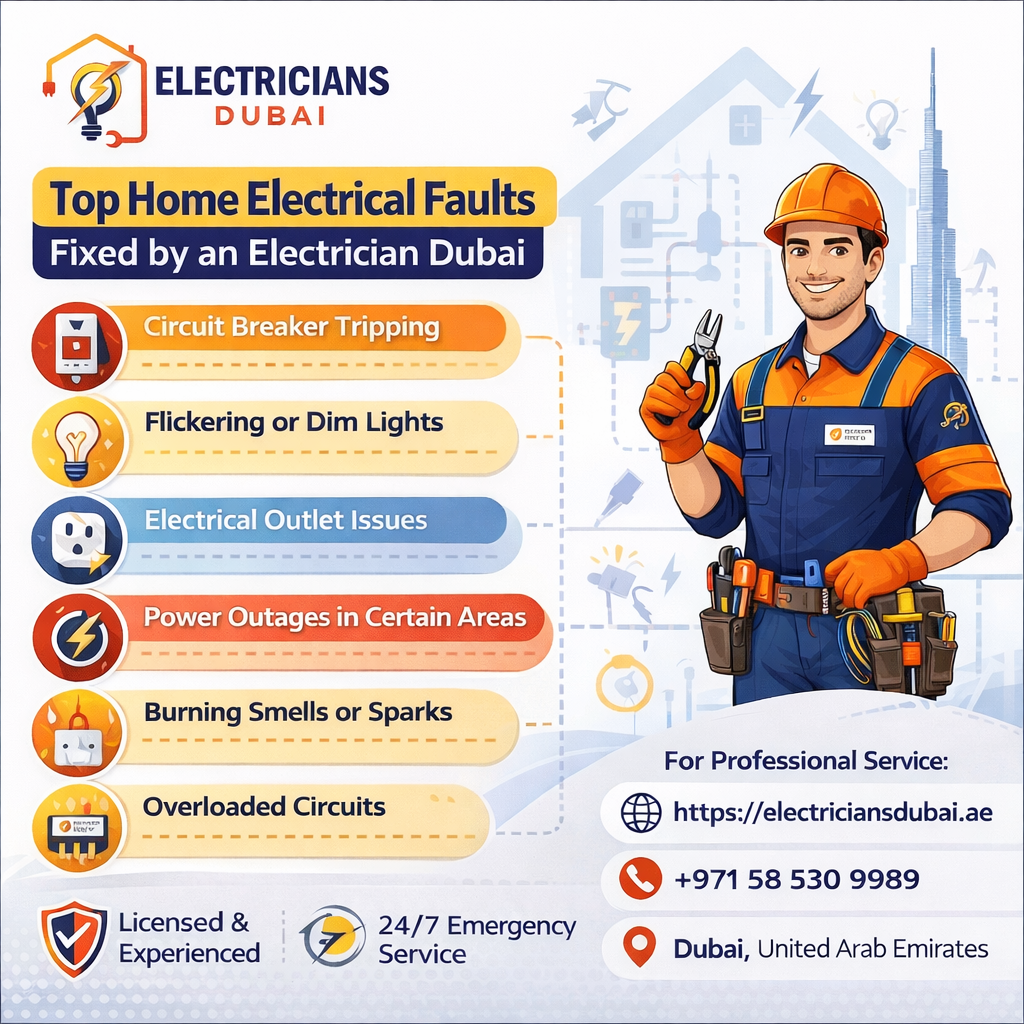 Top Home Electrical Faults Fixed by an Electrician Dubai