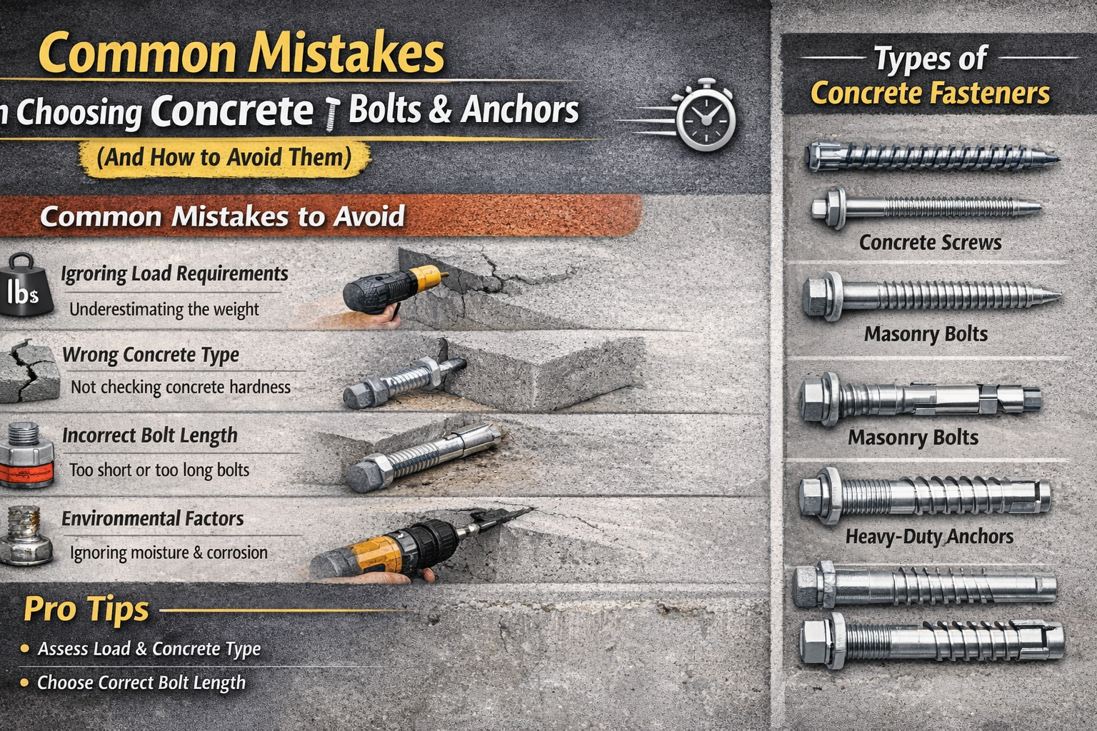 Common Mistakes People Make When Choosing Concrete Bolts and Anchors and How to Avoid Them