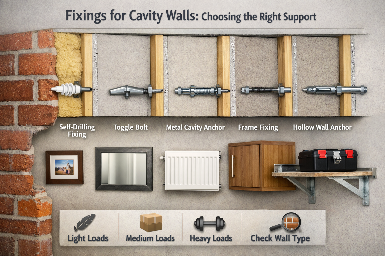 Fixings for Cavity Walls: A Practical Guide to Choosing the Right Support