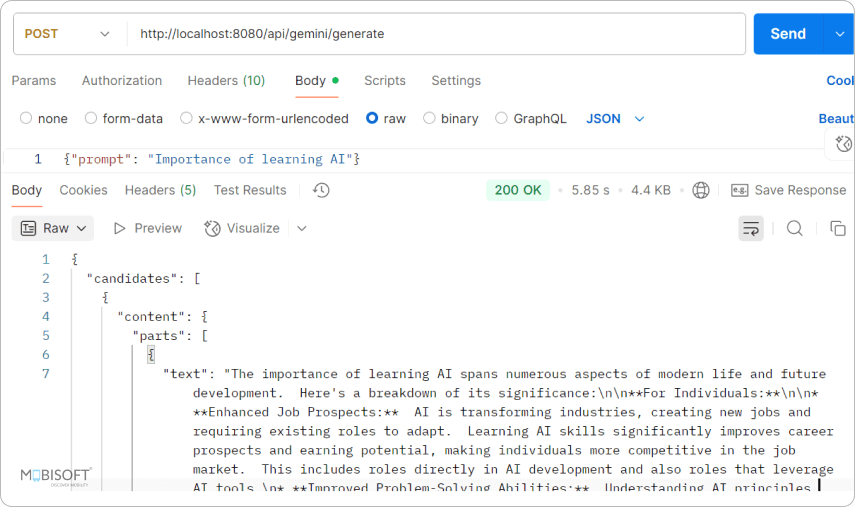 Gemini AI response on importance of learning AI