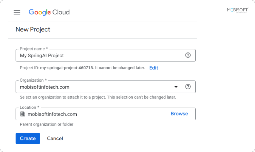 Steps to create a Google Cloud project for Java AI