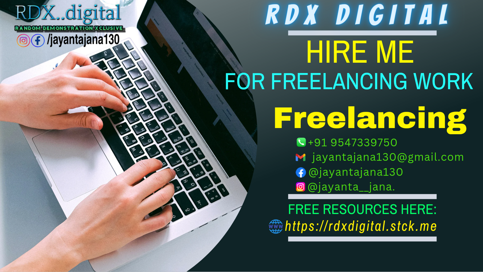 Cover design for Facebook.....Are you looking for someone to do freelancing work? It's created online for free Then WhatsApp now'👇