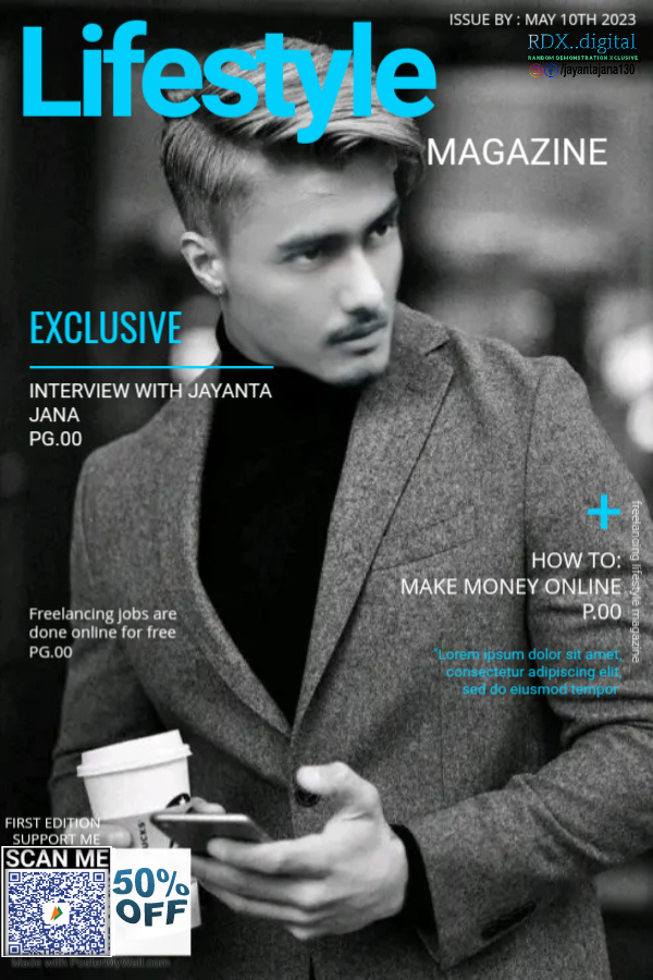Magazine cover graphics design 