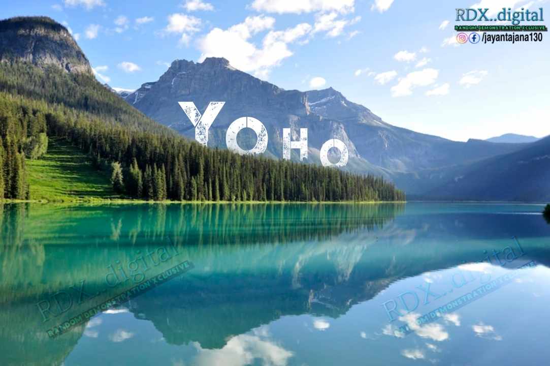 Yoho national park, photo text front editing 