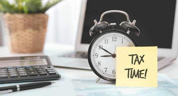 Tax time concept, accountancy, tax refund concept Tax time concept. US tax form, tax income, tax refund concept tax saving stock pictures, royalty-free photos & images
