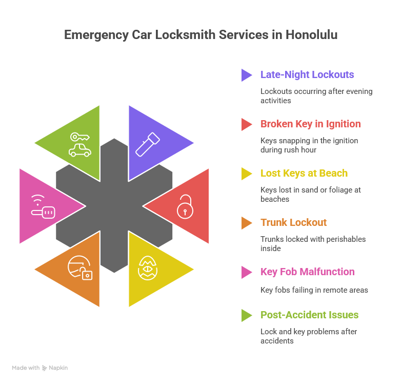 6 Critical Car Lock Situations in Honolulu Solved by Expert Locksmiths