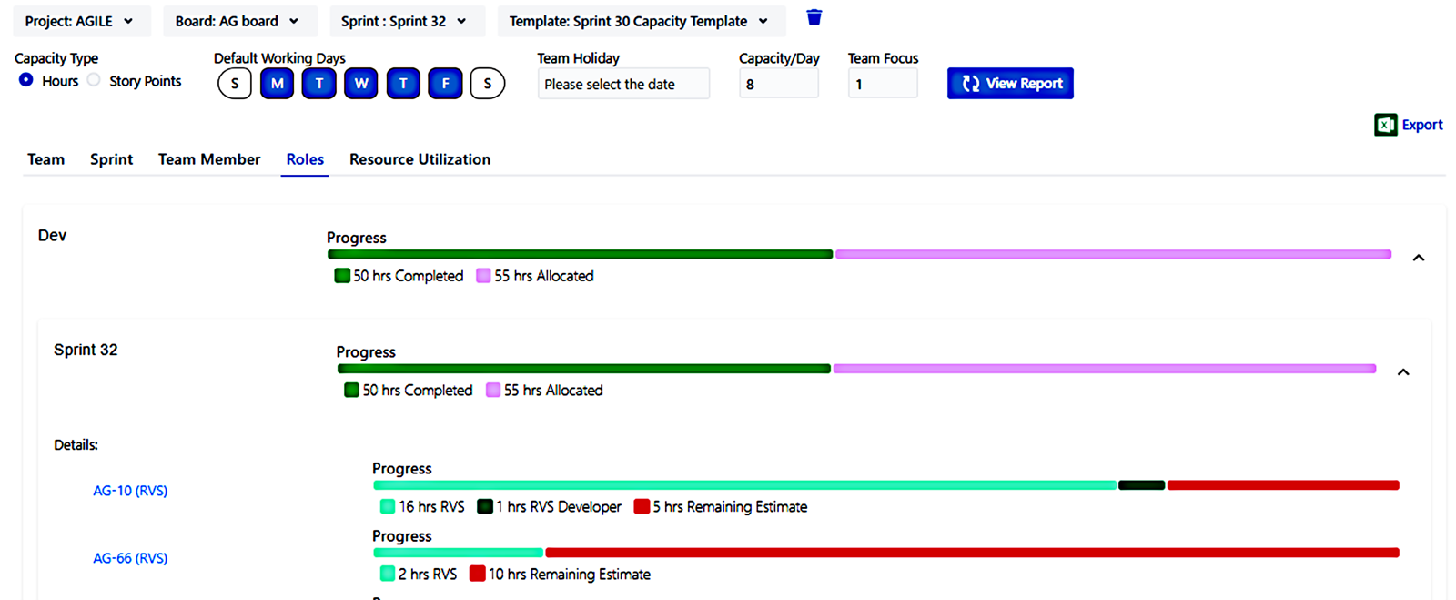 Capacity Reports